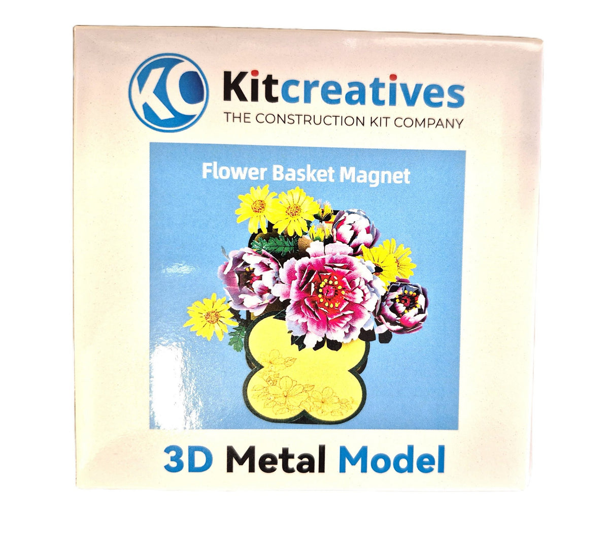 Bouwpakket 3D Model DIY Bloemenmand Magneet- gekleurd- metaal