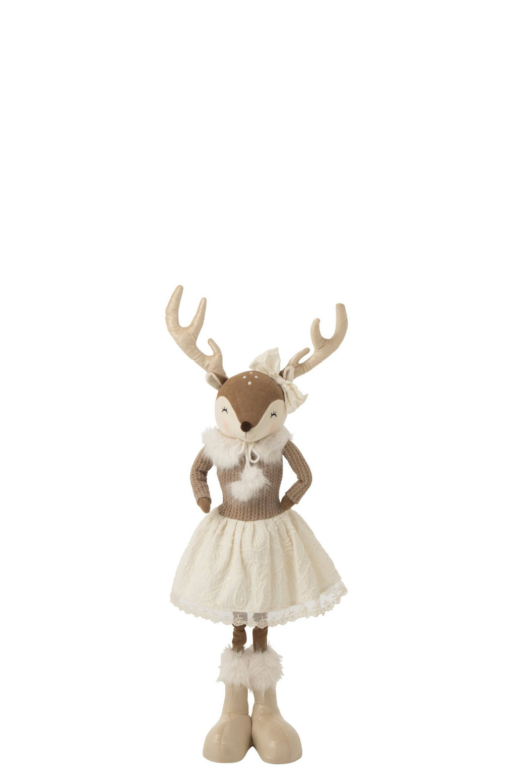 J-Line Telescopische eland en vrouw - polyester - beige - small