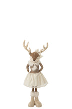 J-Line Telescopische eland en vrouw - polyester - beige - small