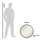 Spiegel Ø 60 cm Bruin Metaal Grote Spiegel
