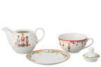 J-Line theepot Notenkraker - keramiek - wit - giftbox