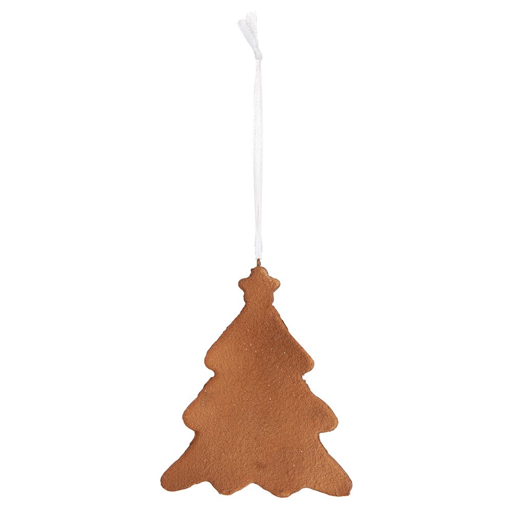 Kersthanger Kerstboom 9x1x10 cm Wit Bruin Kunststof