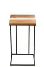 J-Line bijzettafel Vierkant - hout/epoxyhars - naturel/wit