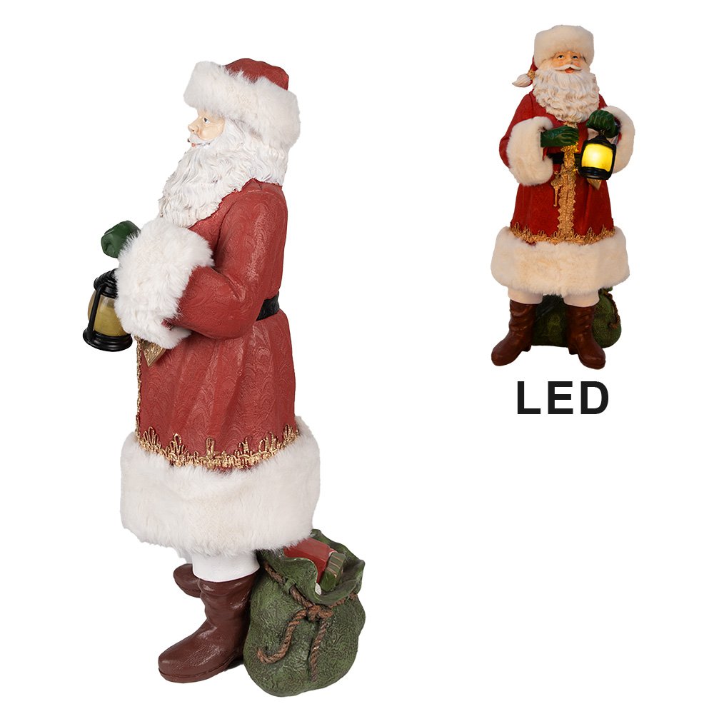 Beeld Kerstman 21x18x45 cm Rood Polyresin