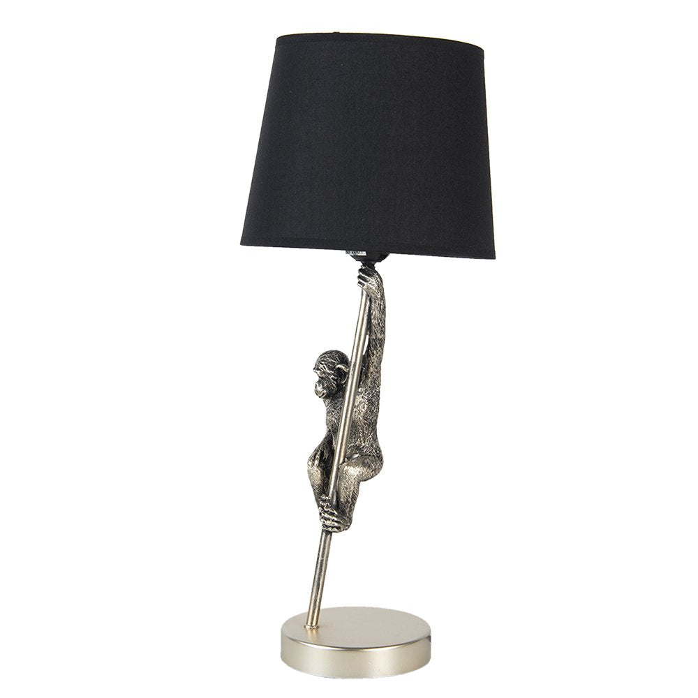 Tafellamp Aap Ø 20x49 cm Zilverkleurig Zwart Kunststof Bureaulamp