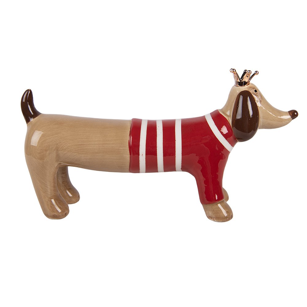 Decoratie Beeld Hond 15x5x9 cm Bruin Keramiek