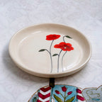 Ruby Bloom dessertbord – geglazuurd keramiek – 5 inch – magnetron- en vaatwasserbestendig