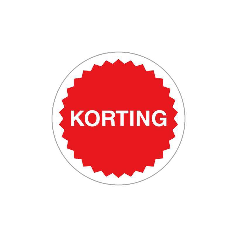 Etiketten Korting – 25mm – rood – 500 stuks