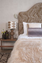 Plaid teddy langhaar pluk beige 130x170cm