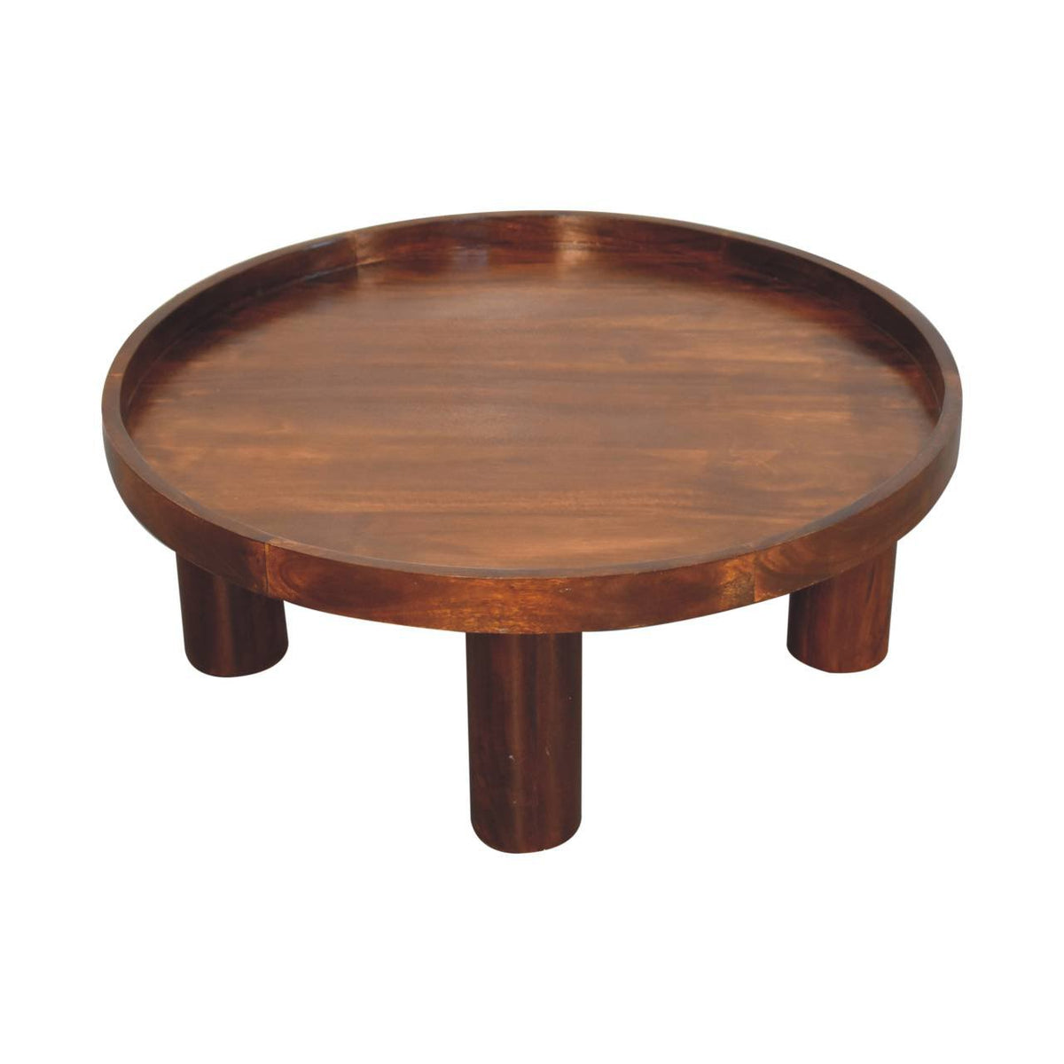 Massief houten Crescent Kastanje salontafel, bruin