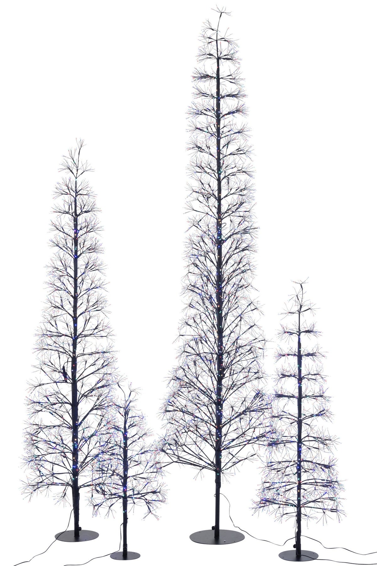 J-Line decoratie Boom Multicolor - ijzer - zwart - extra L - LED