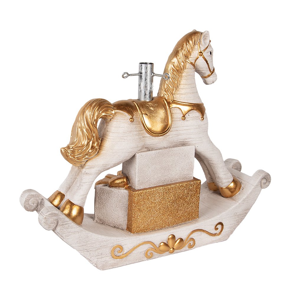 Kerstboom Standaard Hobbelpaard 73x21x61 cm Wit Keramisch materiaal
