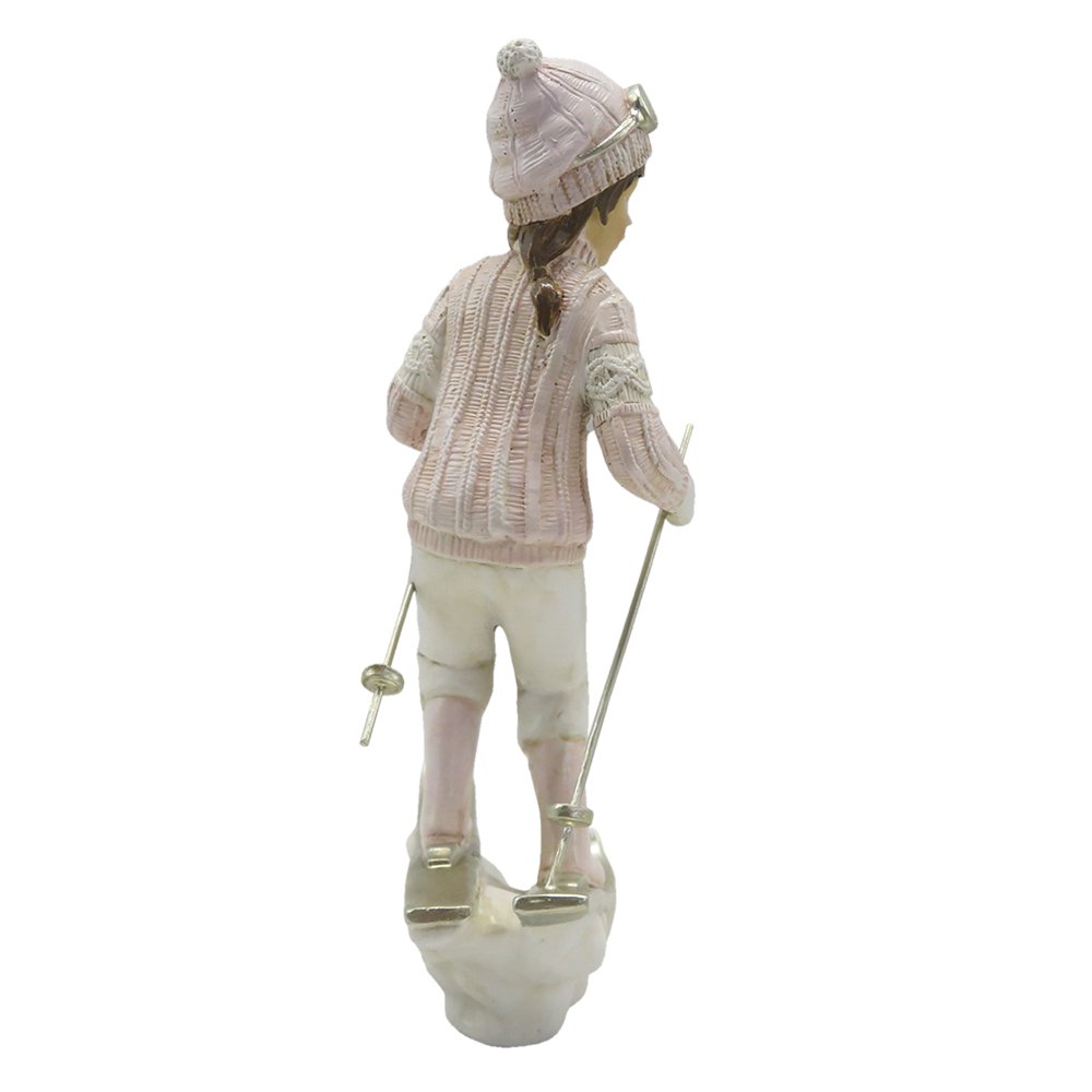 Beeld Kind 19 cm Roze Wit Kunststof