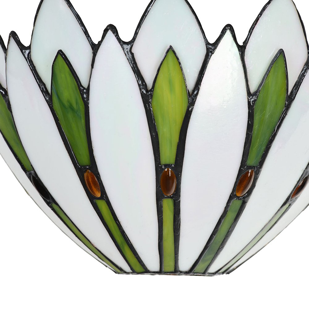 Wandlamp Tiffany 30x15x18 cm Wit Groen Glas Tiffany Lampen
