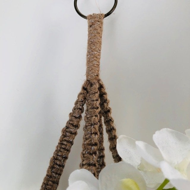 Luna-Leena plantenhanger macrame jute & zilver - handgemaakt in Nepal