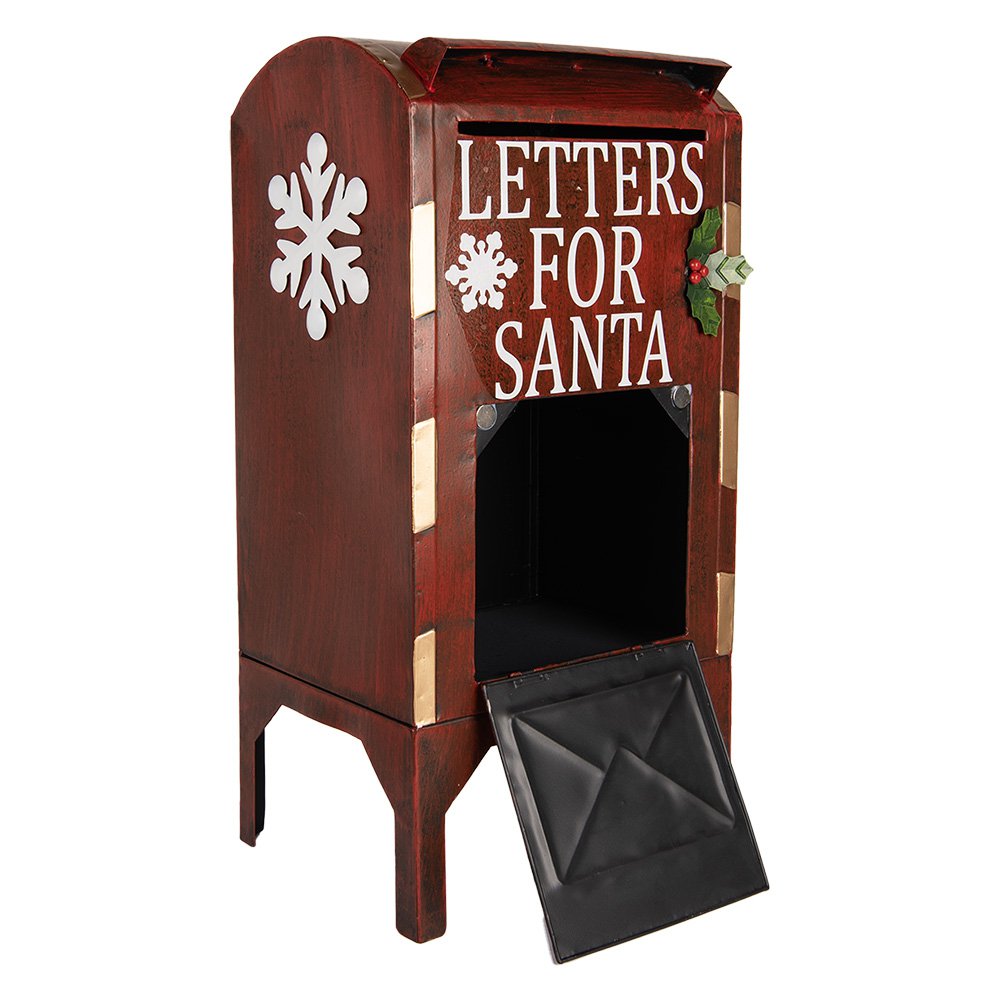 Kerstdecoratie Beld Brivenbus 27x21x53 cm Rood metaal