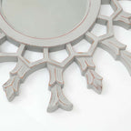 Sunburst houten spiegel met metallic afwerking – sculpturaal wandaccent