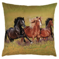 Kussenhoes 45x45 cm Groen Polyester Paarden