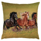 Kussenhoes 45x45 cm Groen Polyester Paarden