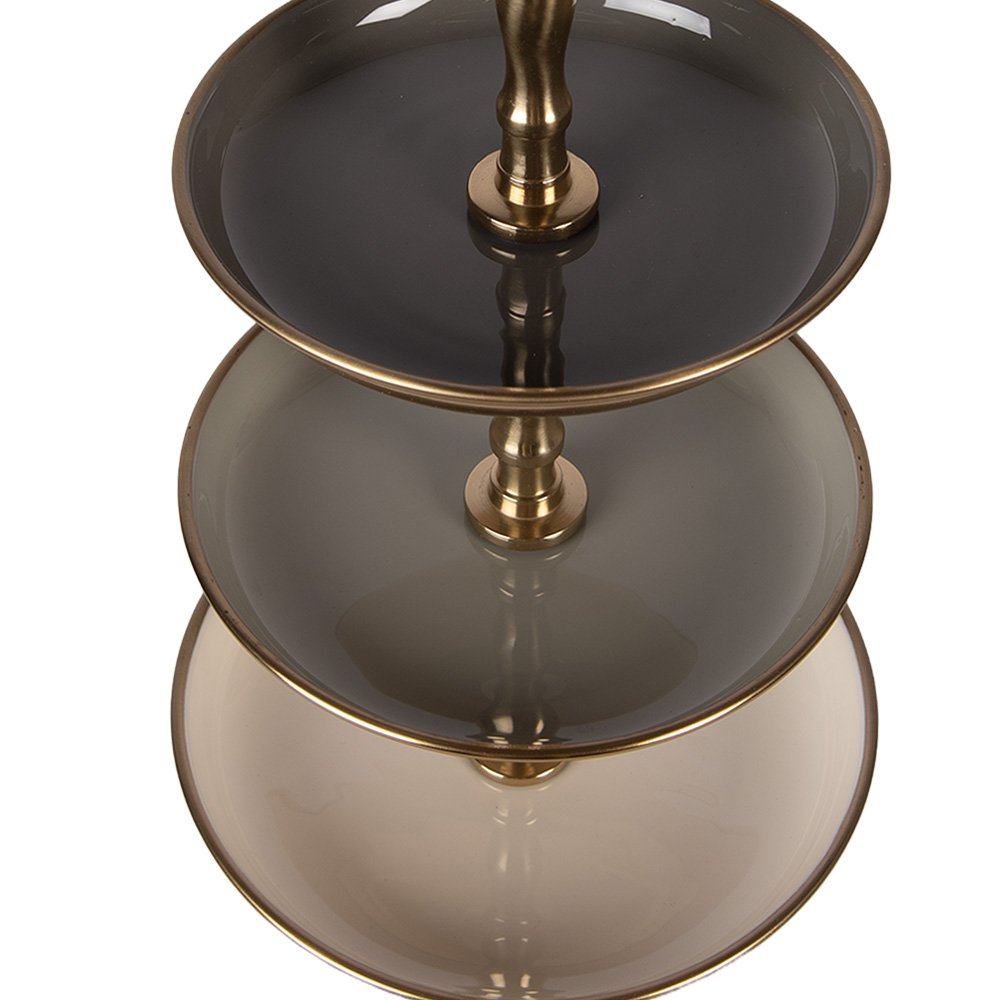 Etagère 3 laags Ø 18x35 cm Grijs Stainless Steel