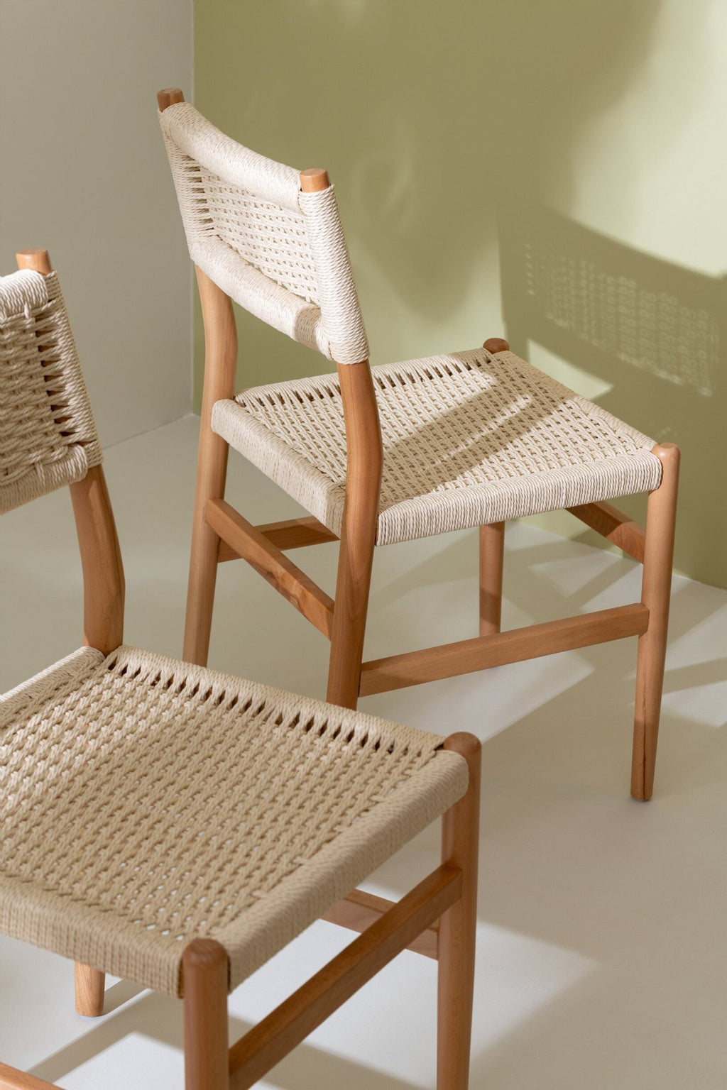 J-Line Stoel Lap Beukenhout/Touw Naturel