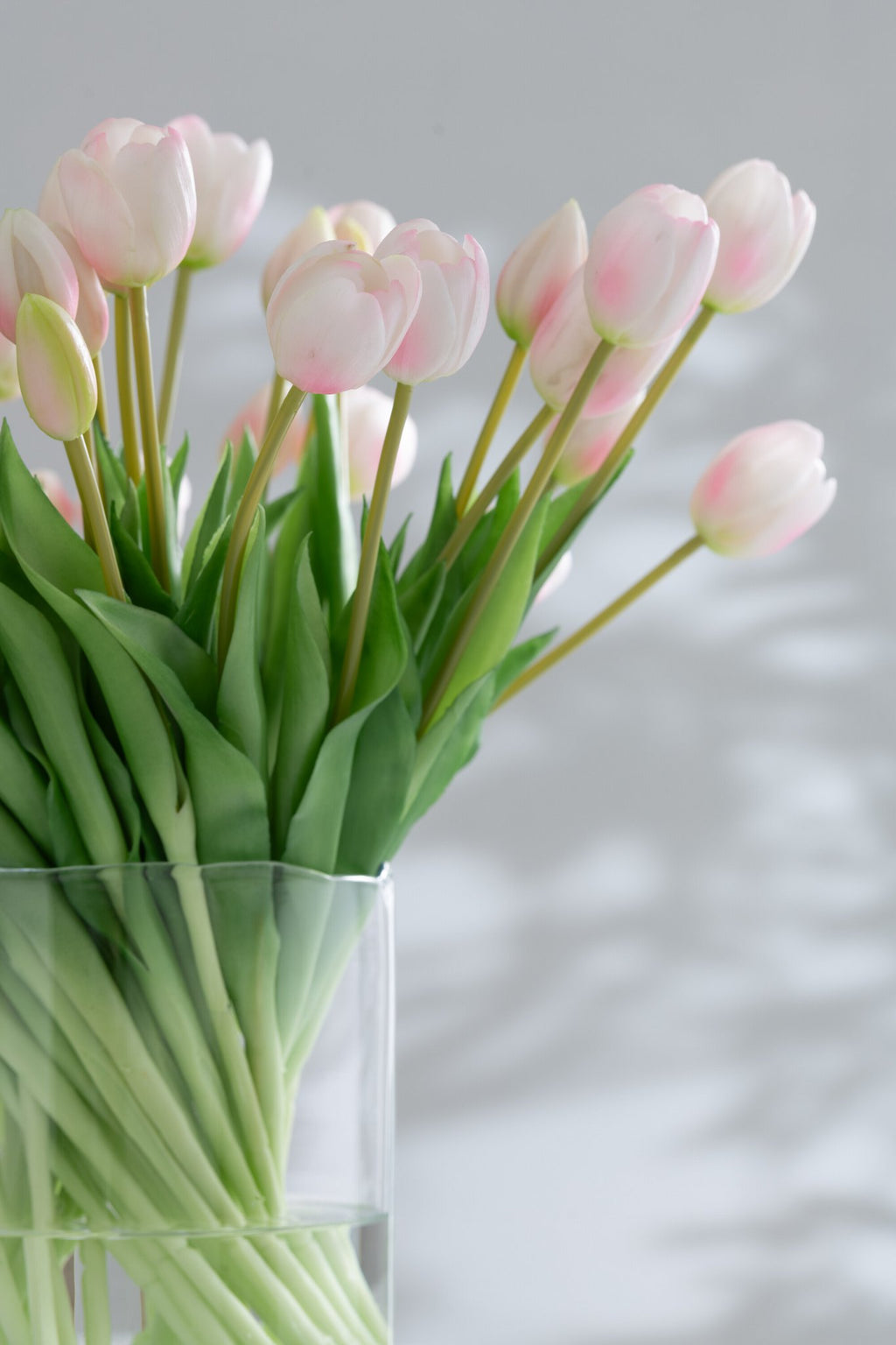 J-Line boeket Tulpen 7stuks - kunststof - lichtroze - small
