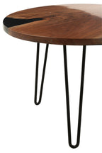 J-Line bijzettafel Rond - hout - naturel/zwart