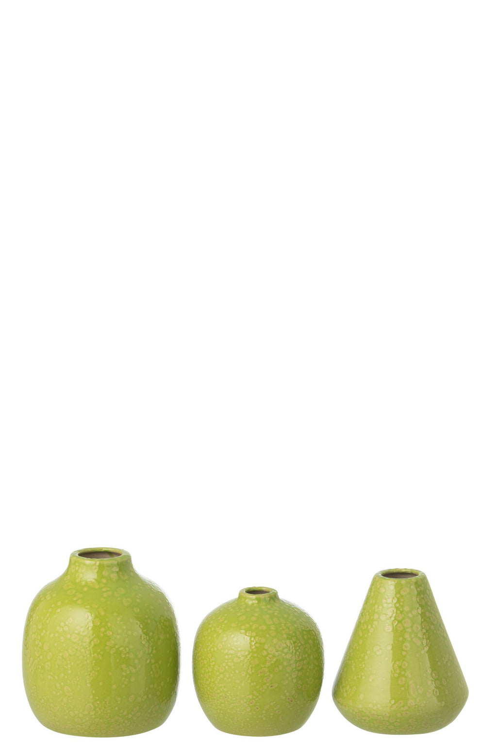 J-Line vaas - porselein - groen - set van 3