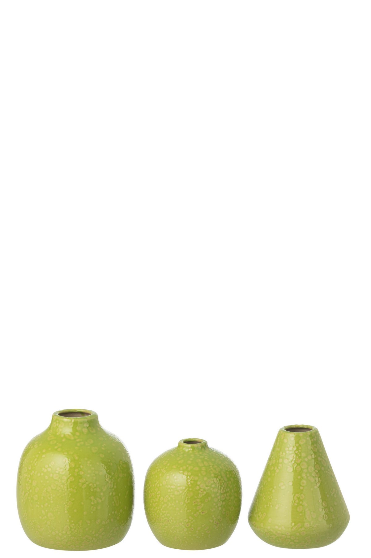J-Line vaas - porselein - groen - set van 3
