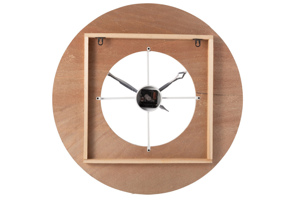 J-Line Klok Sodi Mdf Naturel/Wit