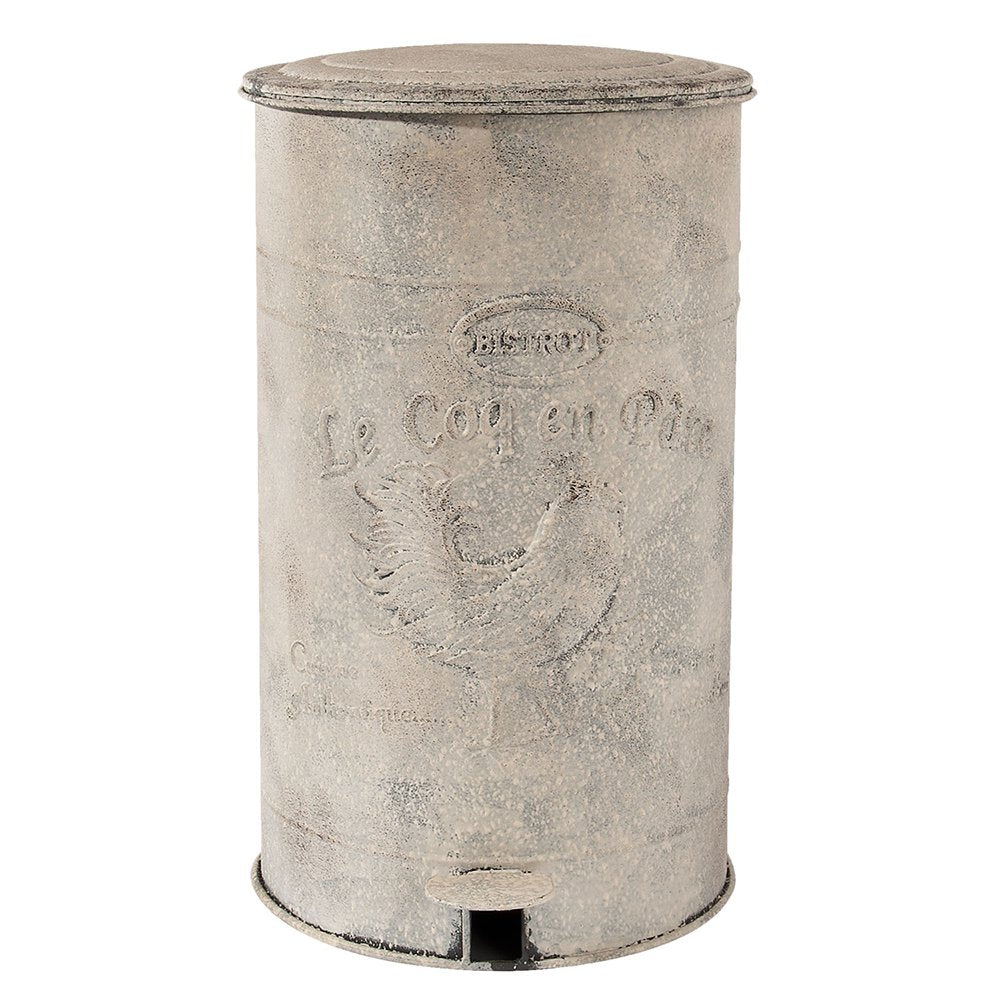 Pedaalemmer 12000 ml Wit IJzer Kip Prullenbak