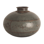Metalen pot rond