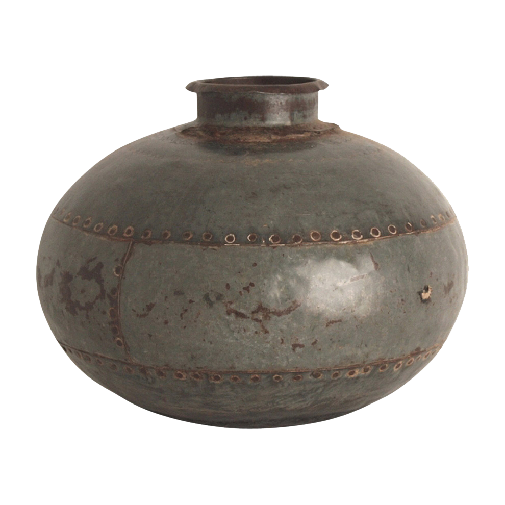 Metalen pot rond
