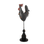 Decoratie Beeld Haan 33x12x64 cm Zwart Metaal