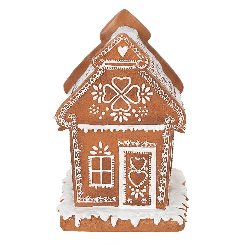 Gingerbread house met LED 17 cm Bruin Polyresin Peperkoekhuisje