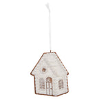 Kersthanger Gingerbread house 9x1x10 cm Wit Kunststof