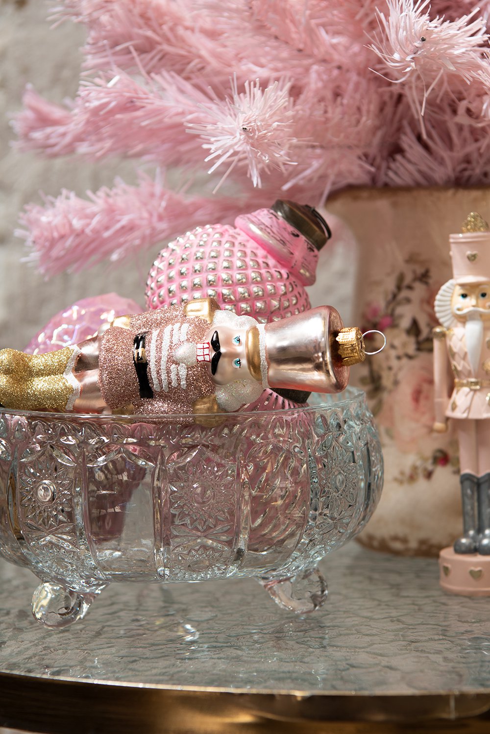 Kerstbal Ø 8 cm Roze Glas Kerstdecoratie