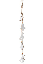 J-Line Slinger met 2 bomen en 3 rendieren - mangohout - naturel/wit