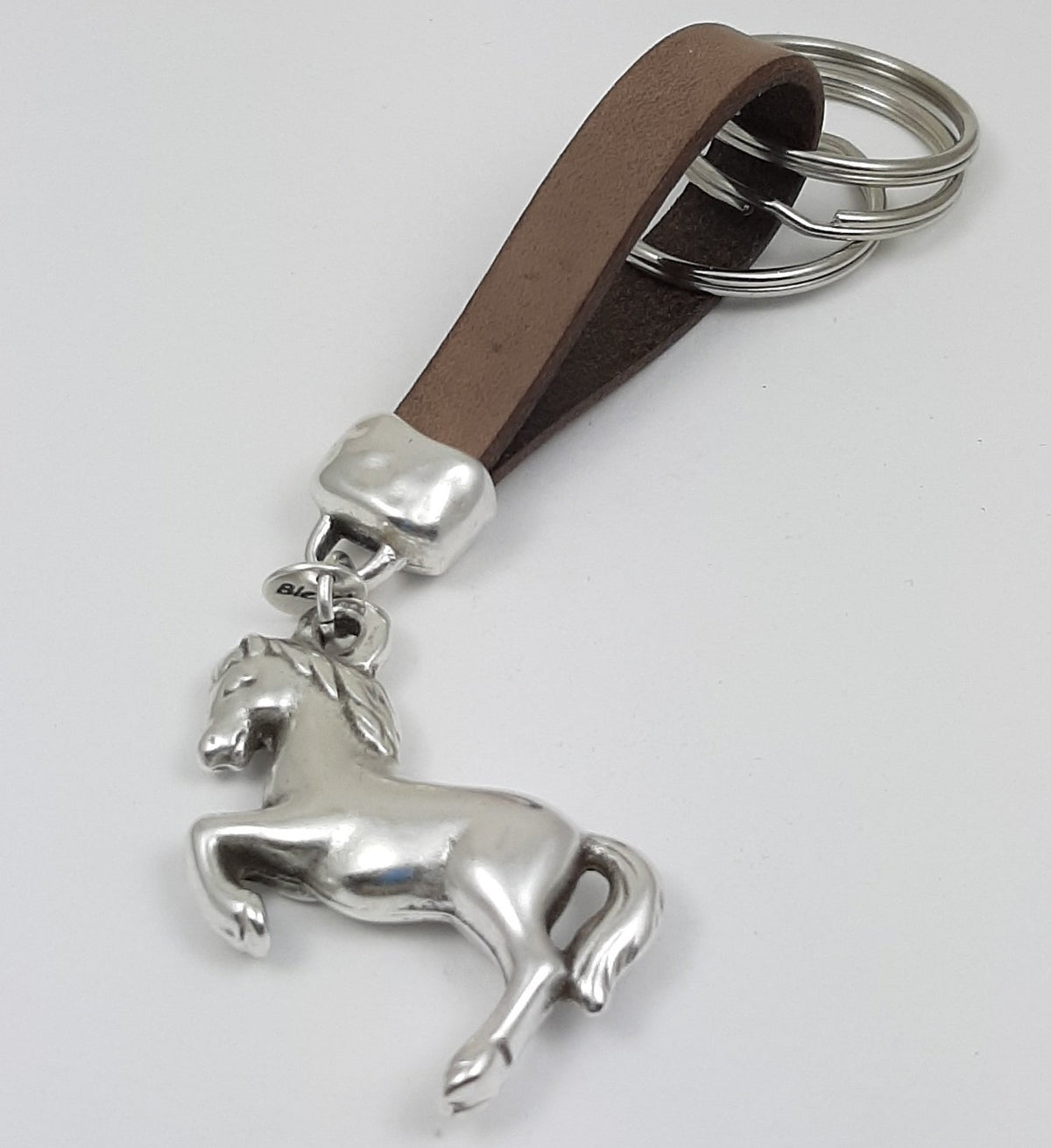 Sleutelhanger I love Horses vintage bruin