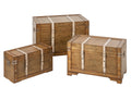 J-Line Antieke kisten - MDF - bruin - set van 3