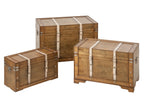 J-Line Antieke kisten - MDF - bruin - set van 3