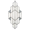 Glaspaneel Tiffany 23x50 cm Wit Grijs Glas Glaskunst