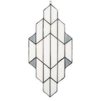 Glaspaneel Tiffany 23x50 cm Wit Grijs Glas Glaskunst