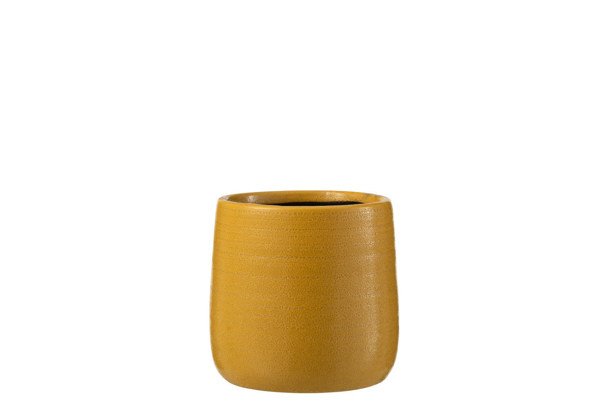 J-Line bloempot Effen - keramiek - oker - small - Ø 12 cm