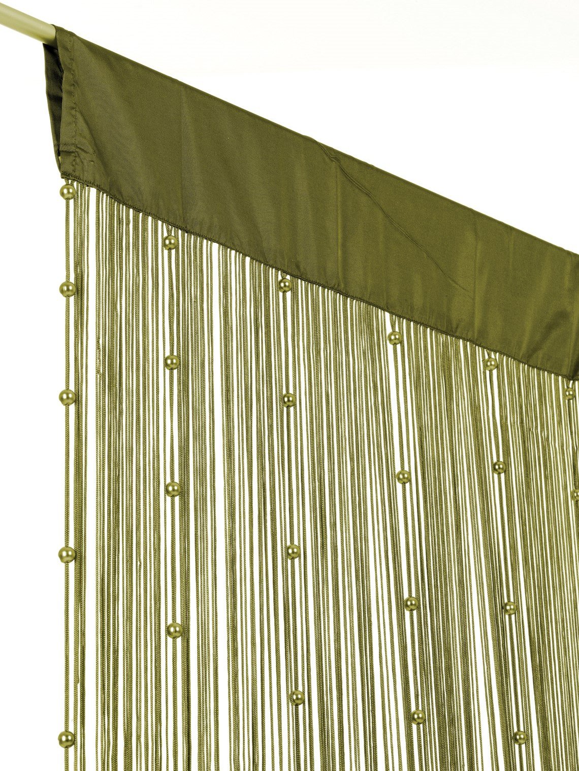 Helena Pearls Draadgordijn olive/olive 90x250cm