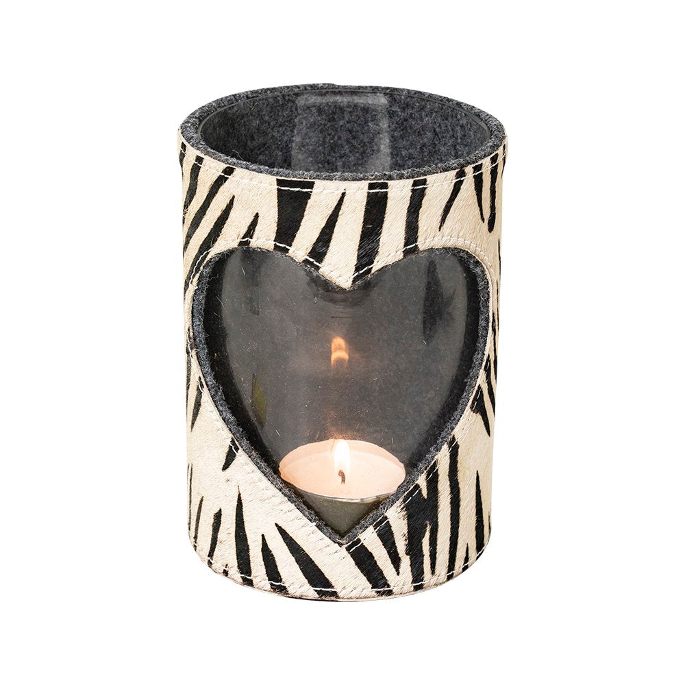 *windlicht koe hart zebra 20cm*