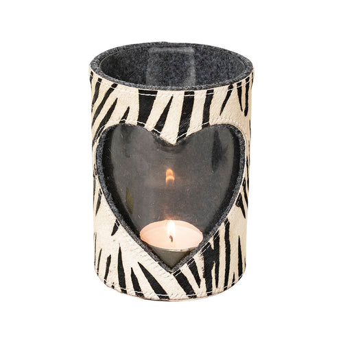 *windlicht koe hart zebra 20cm*