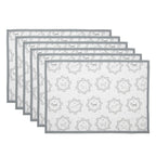Placemats Set van 6 48x33 cm Wit Grijs Katoen Hond