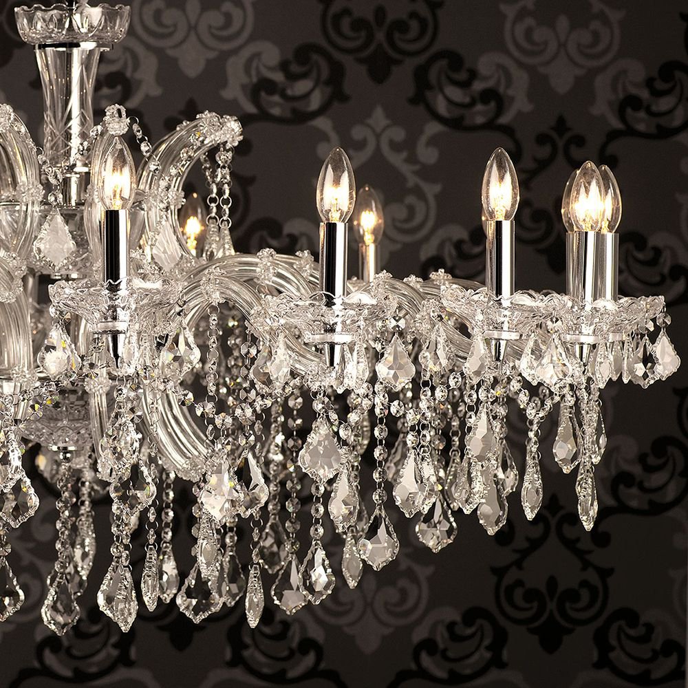 Kroonluchter Ø 120x64 cm Transparant IJzer Hanglamp