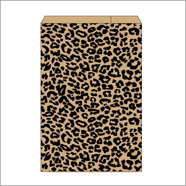 Vlak zakje – Panter print – bruin 15 x 23 cm – 250 stuks